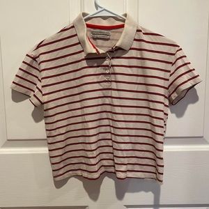 urban outfitters striped polo crop top